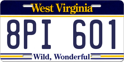 WV license plate 8PI601