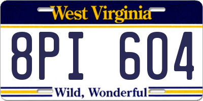 WV license plate 8PI604
