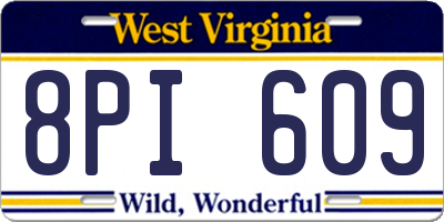 WV license plate 8PI609
