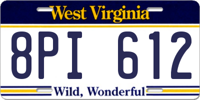 WV license plate 8PI612