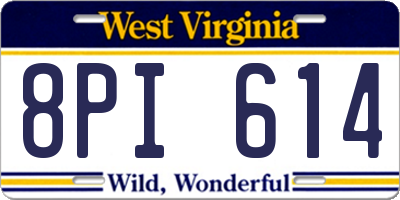 WV license plate 8PI614