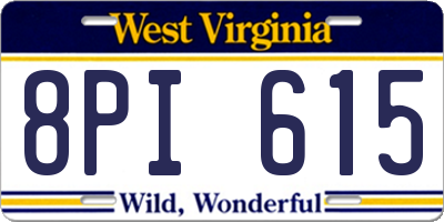 WV license plate 8PI615