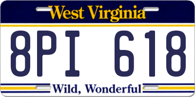 WV license plate 8PI618