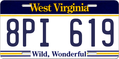WV license plate 8PI619