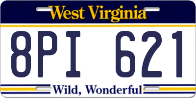 WV license plate 8PI621