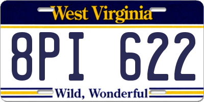 WV license plate 8PI622