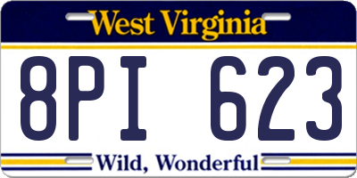 WV license plate 8PI623