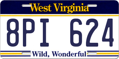 WV license plate 8PI624
