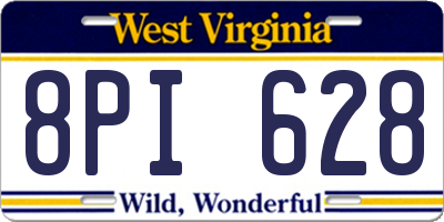 WV license plate 8PI628