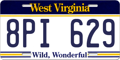 WV license plate 8PI629
