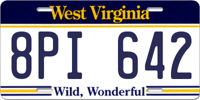 WV license plate 8PI642