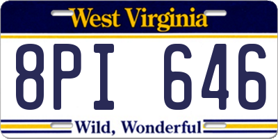 WV license plate 8PI646