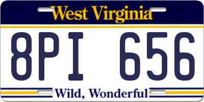 WV license plate 8PI656
