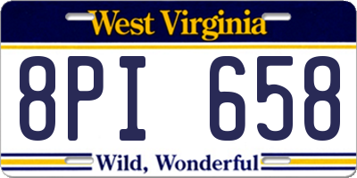 WV license plate 8PI658
