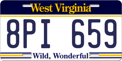 WV license plate 8PI659
