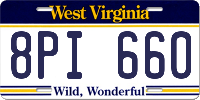 WV license plate 8PI660