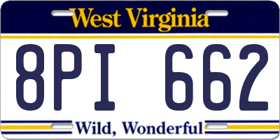 WV license plate 8PI662