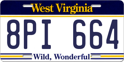WV license plate 8PI664