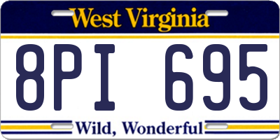 WV license plate 8PI695