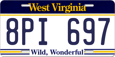 WV license plate 8PI697
