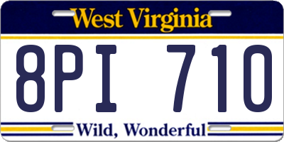 WV license plate 8PI710