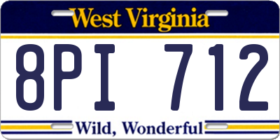 WV license plate 8PI712