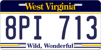 WV license plate 8PI713