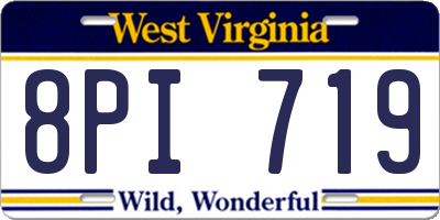 WV license plate 8PI719