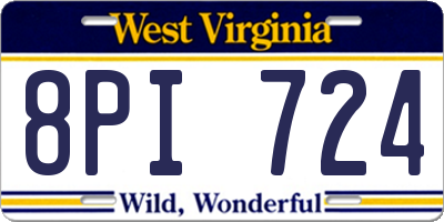 WV license plate 8PI724