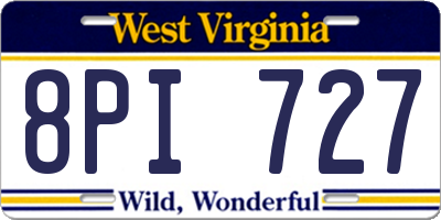 WV license plate 8PI727