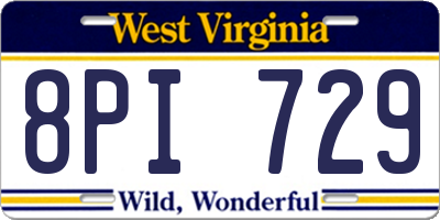 WV license plate 8PI729