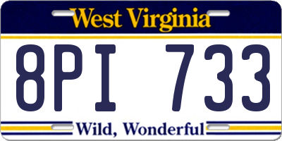 WV license plate 8PI733