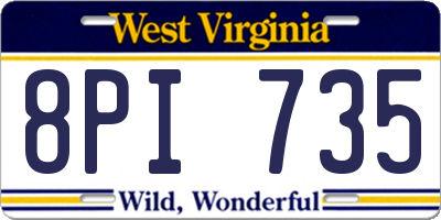 WV license plate 8PI735