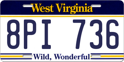 WV license plate 8PI736