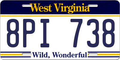 WV license plate 8PI738