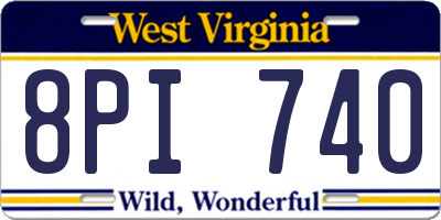 WV license plate 8PI740