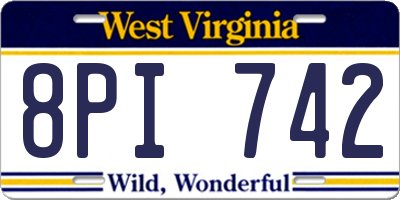 WV license plate 8PI742