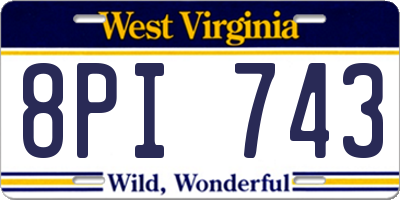 WV license plate 8PI743