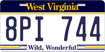 WV license plate 8PI744