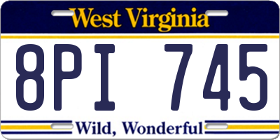 WV license plate 8PI745