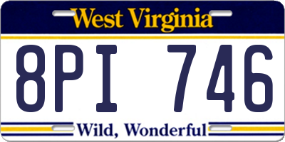 WV license plate 8PI746