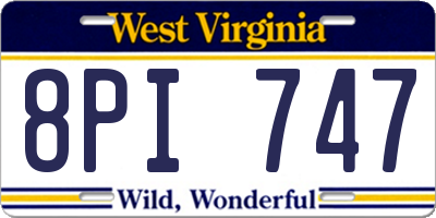 WV license plate 8PI747
