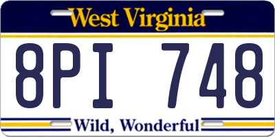 WV license plate 8PI748