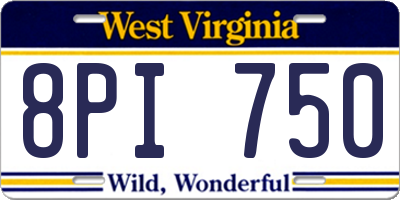 WV license plate 8PI750