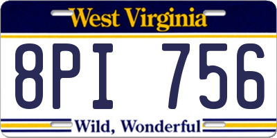 WV license plate 8PI756