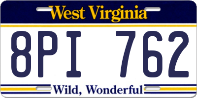 WV license plate 8PI762