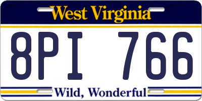 WV license plate 8PI766
