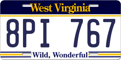 WV license plate 8PI767