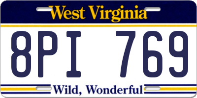 WV license plate 8PI769