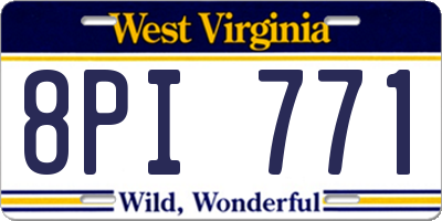 WV license plate 8PI771
